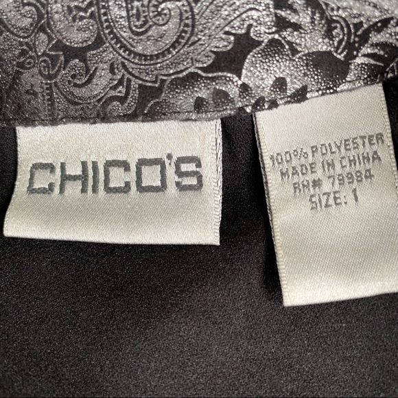 Chicos Jacket Black & Silver Design - Picture 14 of 16